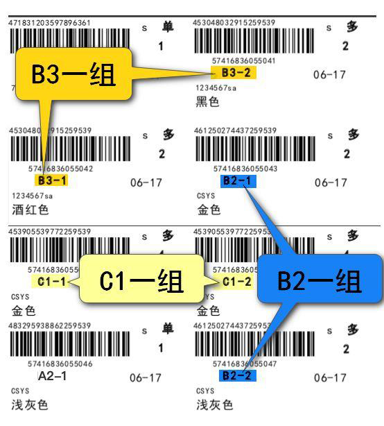 第三步：分拣打包，扫描小标签上的条码，自动关联商品并打印快递单发货。